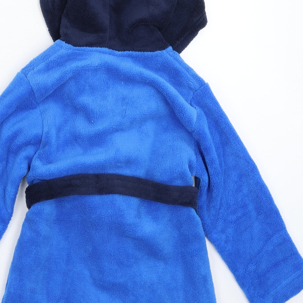 Disney Boys Blue Solid Fleece  Robe Size 6 Years