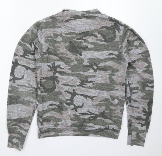DX London Womens Grey Camouflage Knit Pullover Jumper Size L