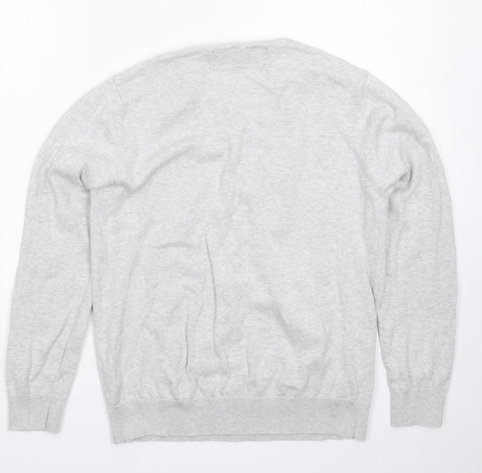 Outrage Mens Grey  Knit Pullover Jumper Size L