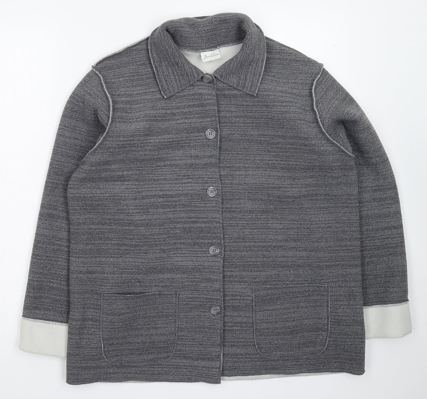 Joie de Vivre Womens Grey  Fleece Jacket  Size M