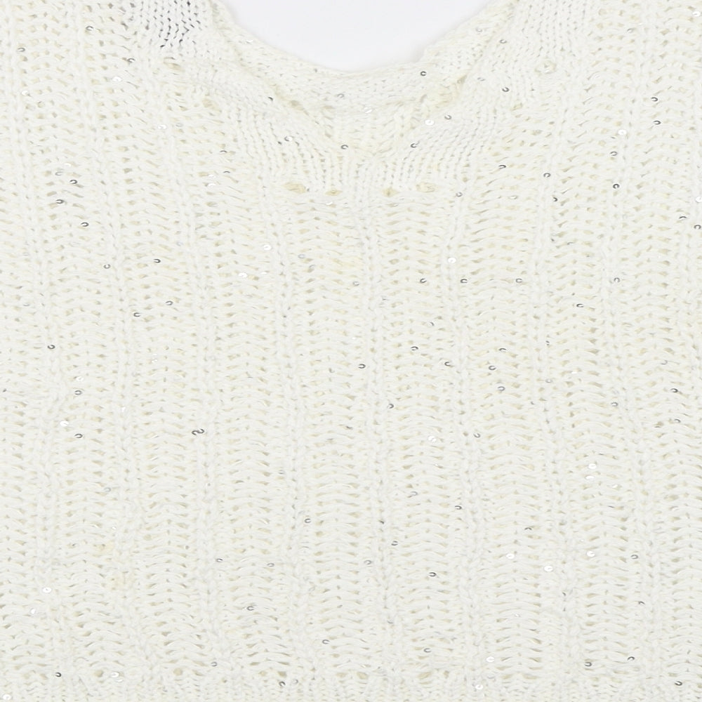NEXT Womens White   Pullover Jumper Size M