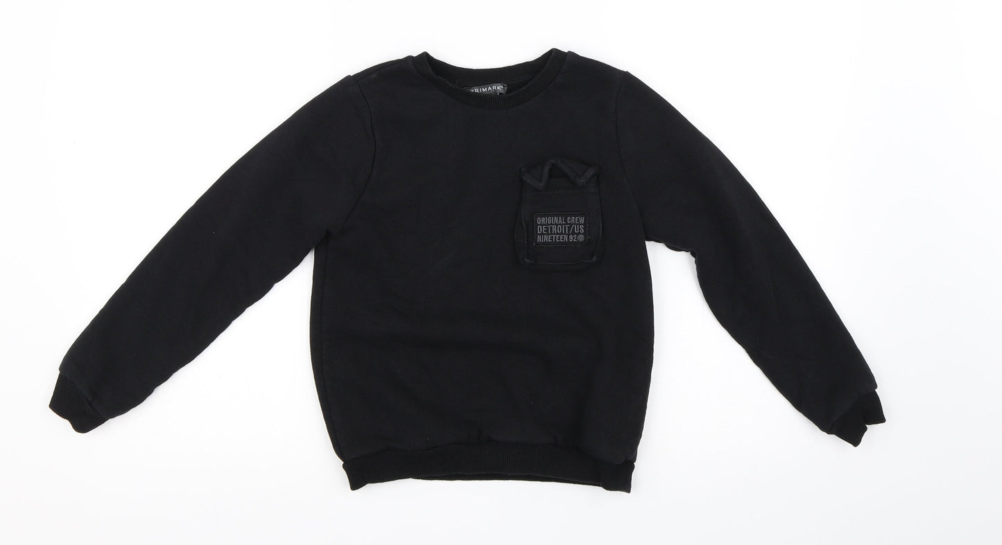 Primark Boys Black   Pullover Sweatshirt Size 8-9 Years