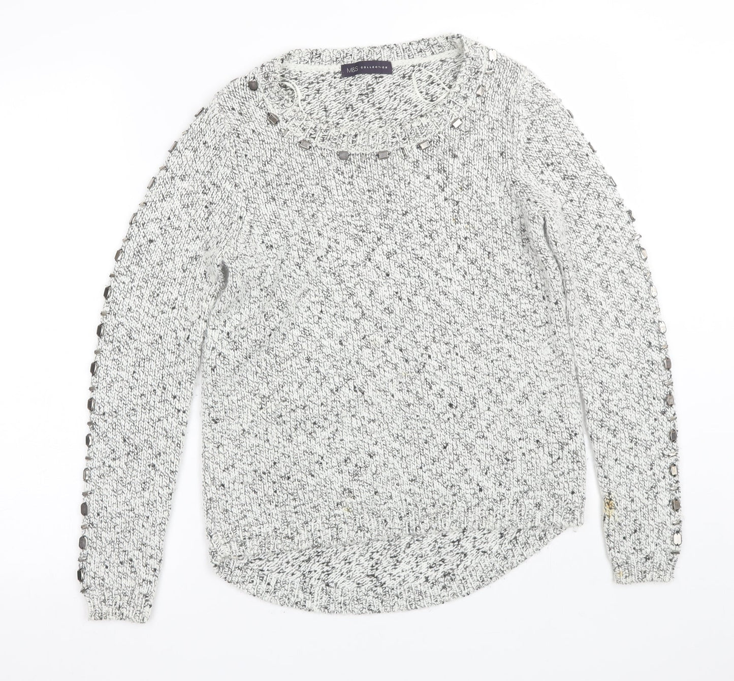 M&S Womens White   Pullover Jumper Size 8