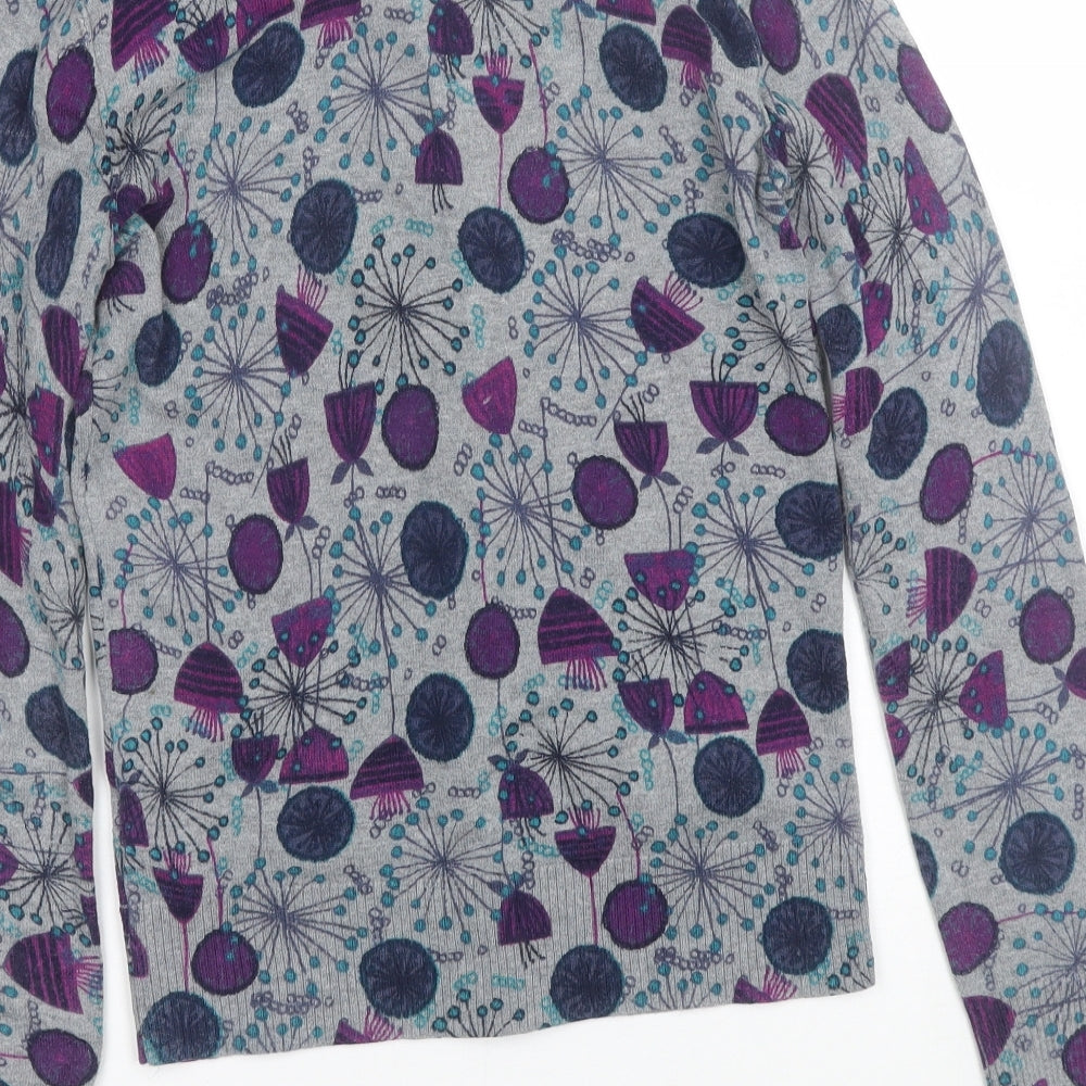 Debenhams Womens Grey Floral  Cardigan Jumper Size 10