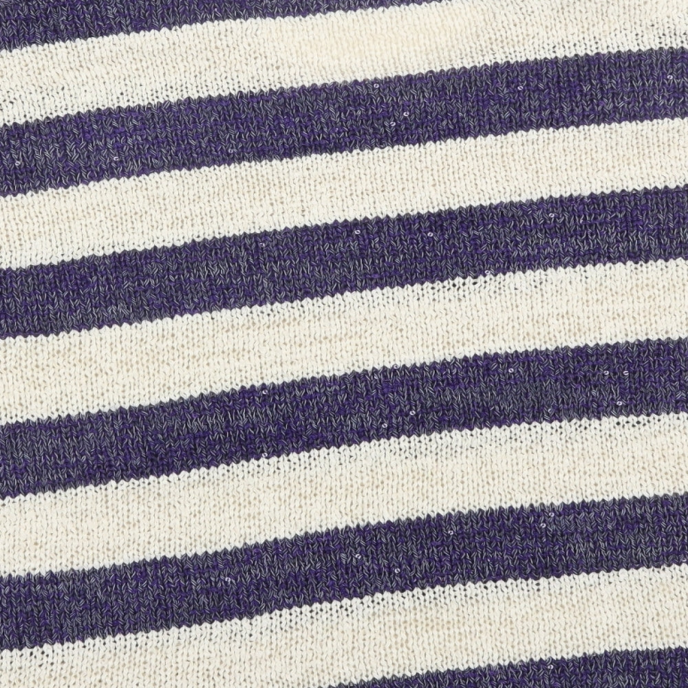 Ti Womens Purple Striped  Pullover Jumper Size 16