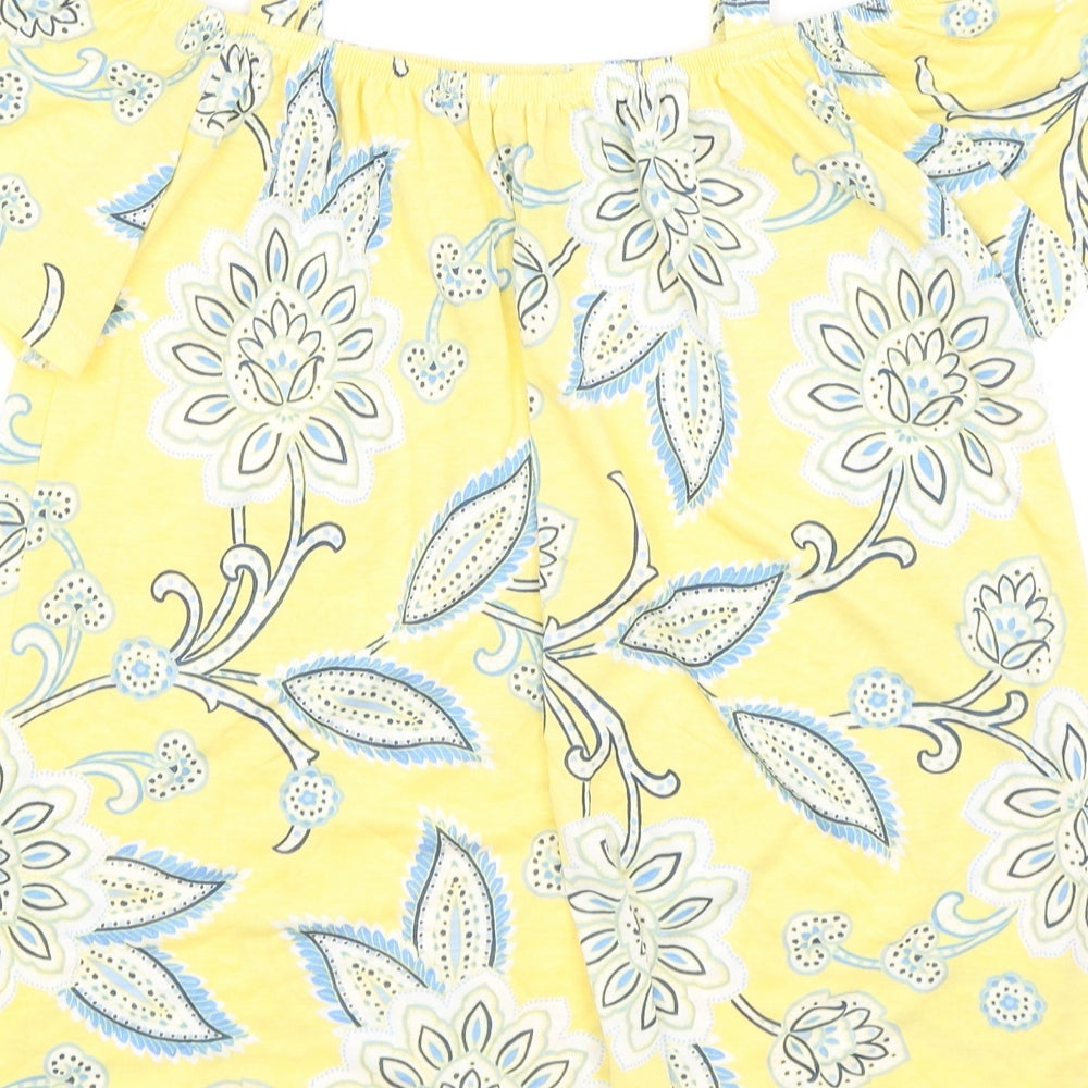 Dorothy Perkins Womens Yellow Paisley  Basic Blouse Size 8