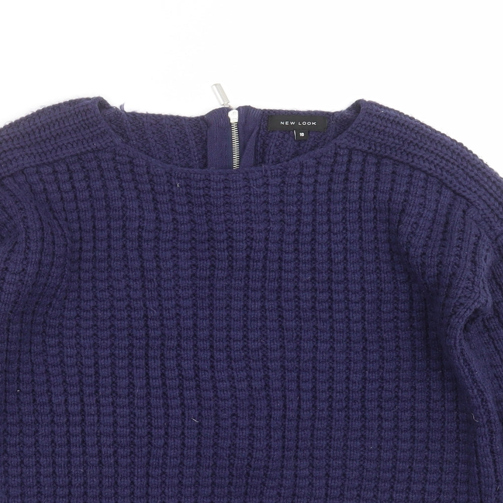 New Look Womens Blue  Knit Pullover Jumper Size 10