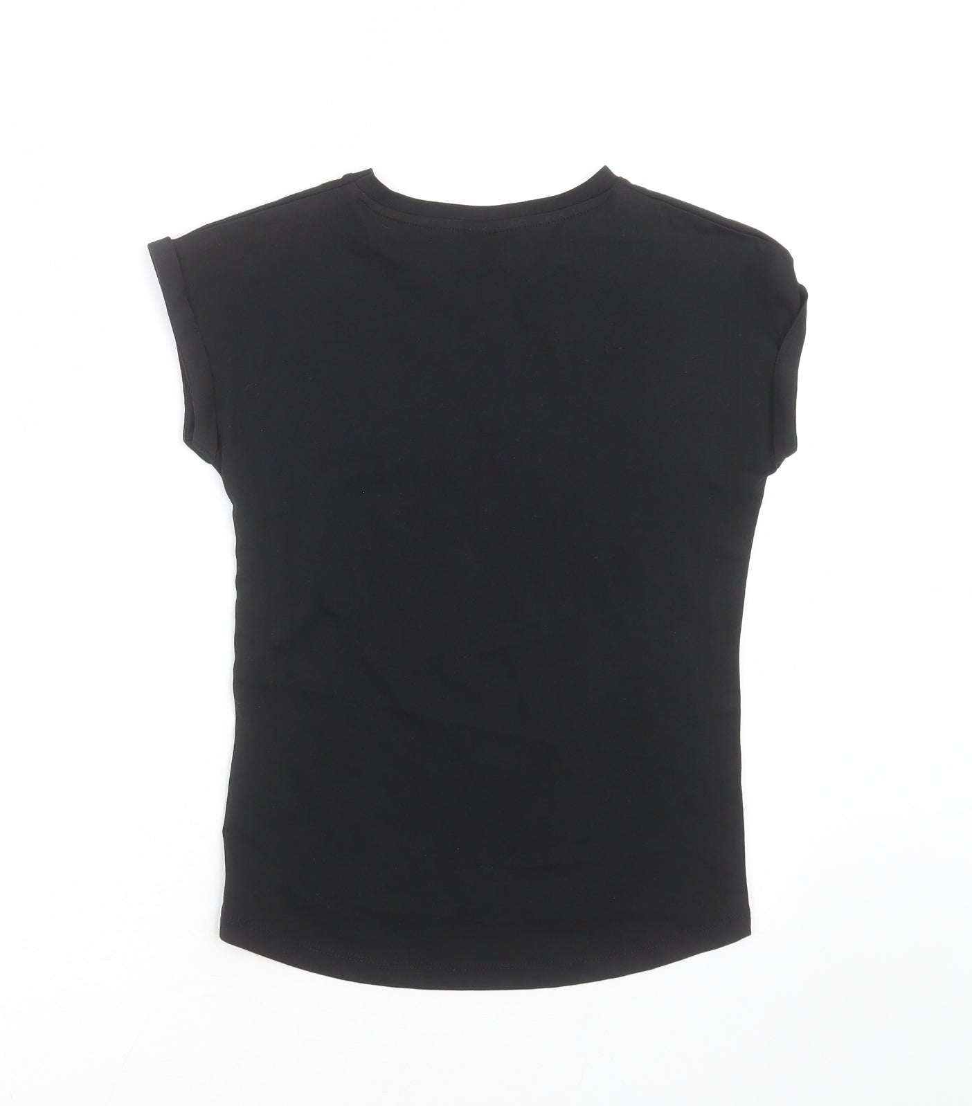 TU Girls Black   Basic T-Shirt Size 9 Years  - Santa Squad
