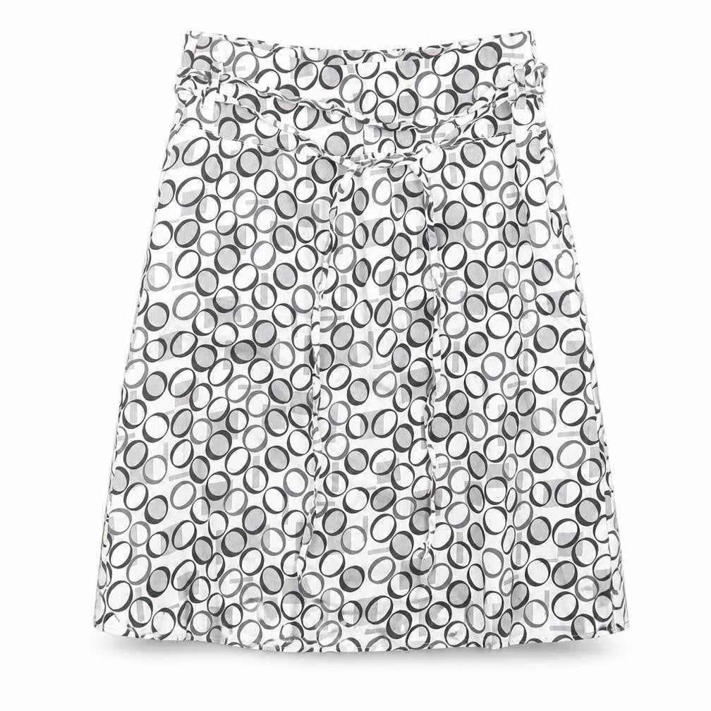 VERO MODA Womens White Geometric  A-Line Skirt Size 10