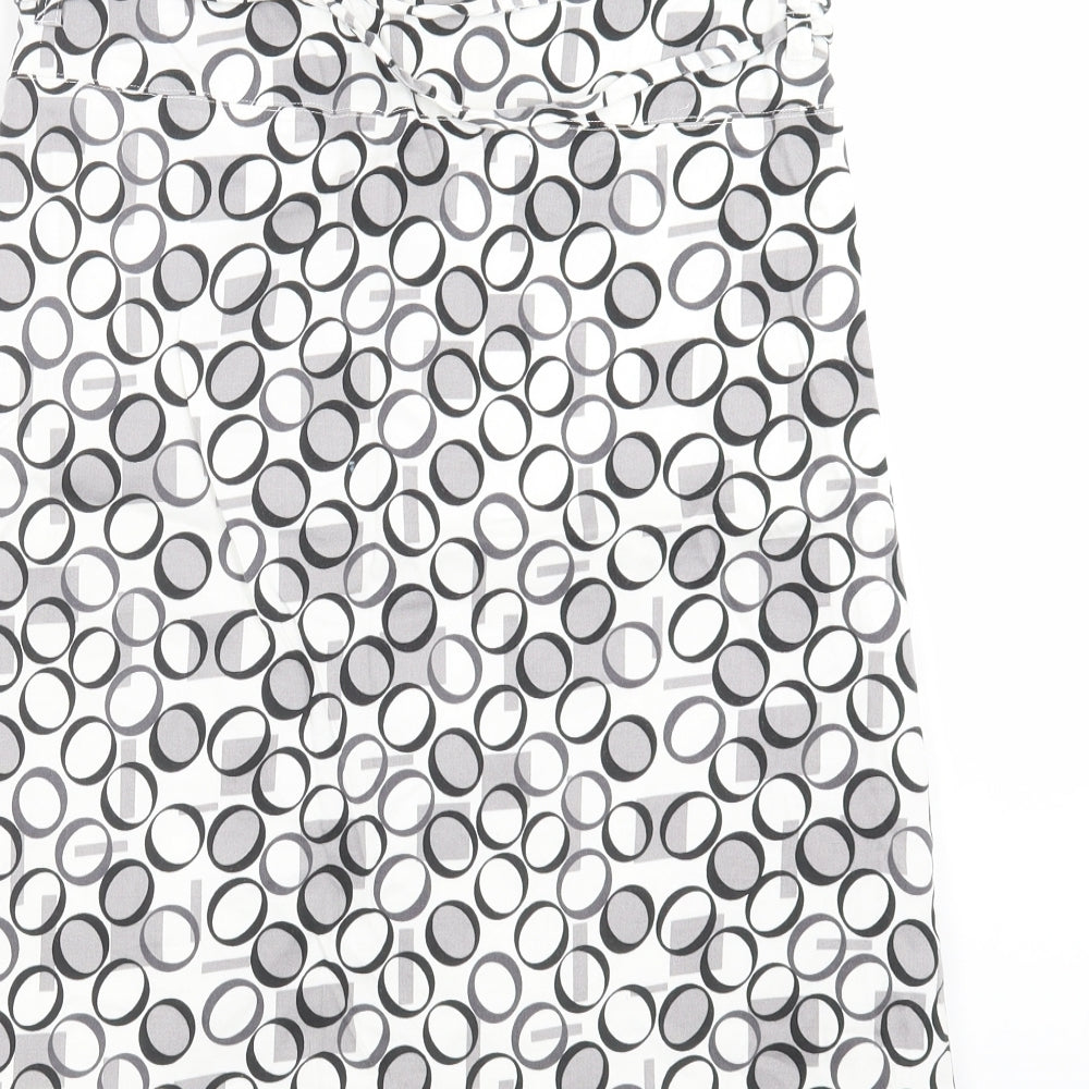 VERO MODA Womens White Geometric  A-Line Skirt Size 10