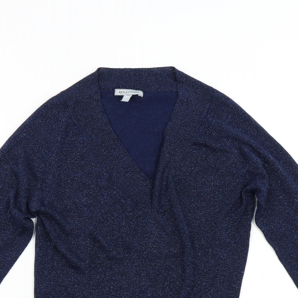 Reflections Womens Blue  Knit Pullover Jumper Size M