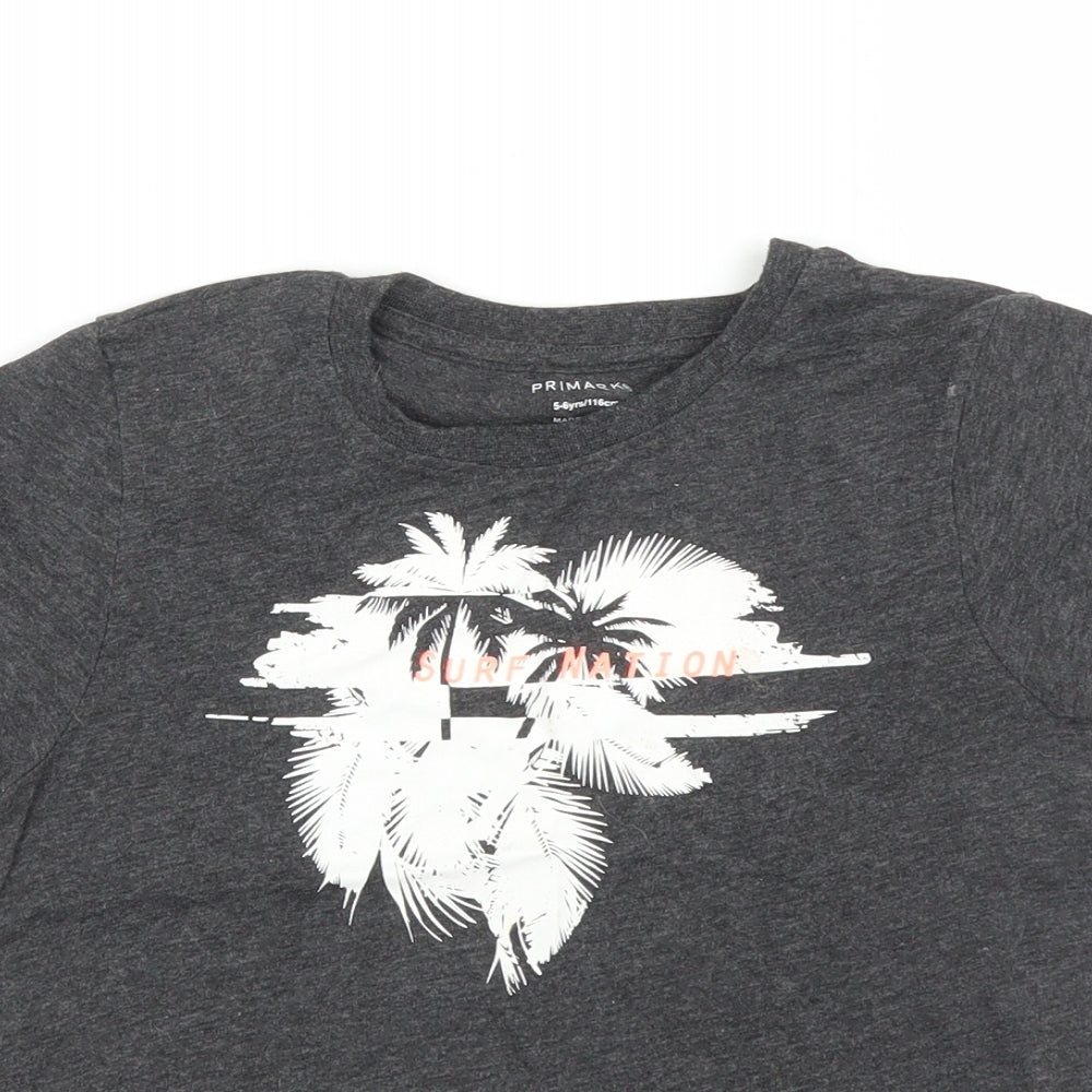 Primark Boys Grey   Basic T-Shirt Size 5 Years