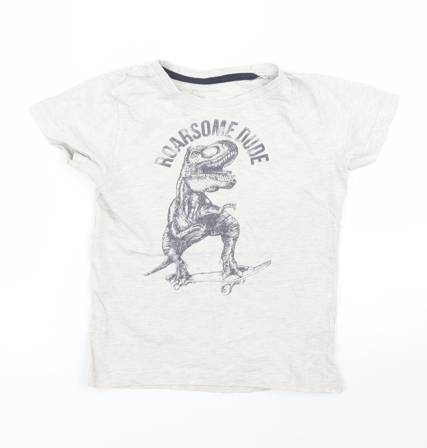 Primark Boys Beige  Rayon Basic T-Shirt Size 5 Years