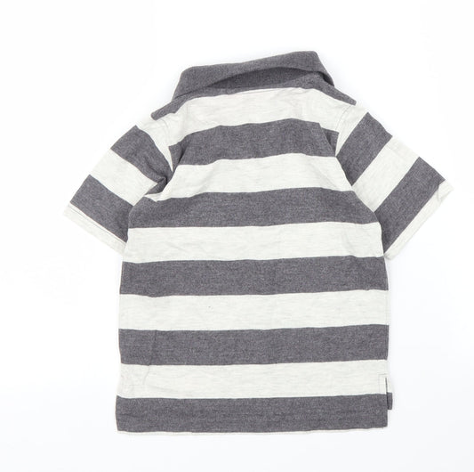 Hullabaloo Boys Grey Striped  Basic Polo Size 5 Years