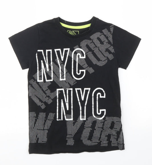 Matalan Girls Black   Basic T-Shirt Size 7 Years