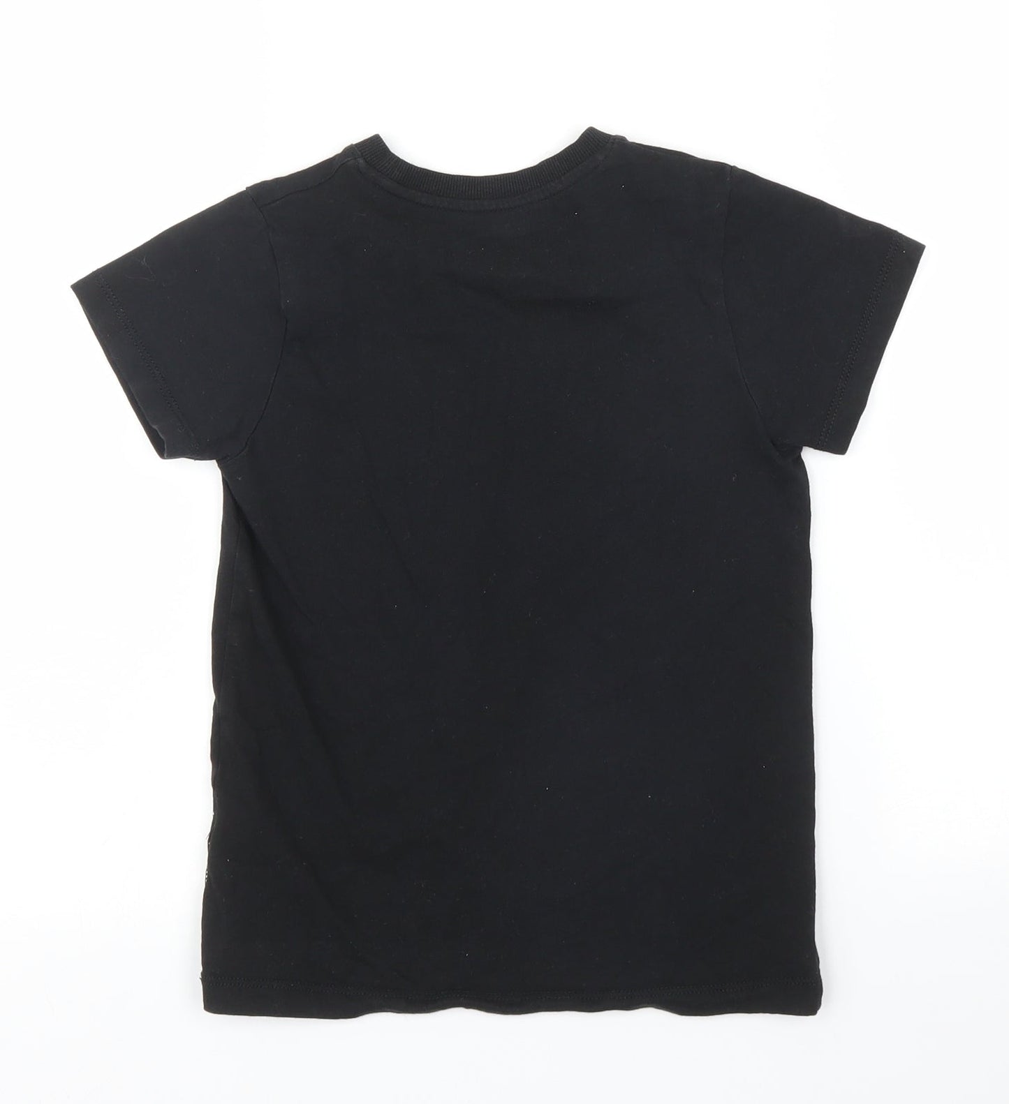 Matalan Girls Black   Basic T-Shirt Size 7 Years