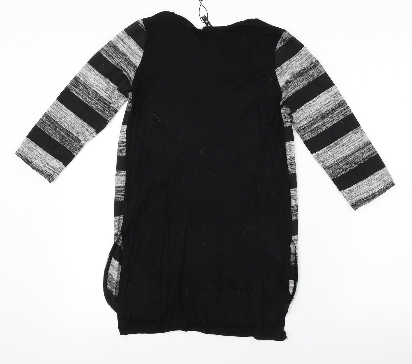 Stradivarius  Womens Grey Striped  Basic T-Shirt Size S