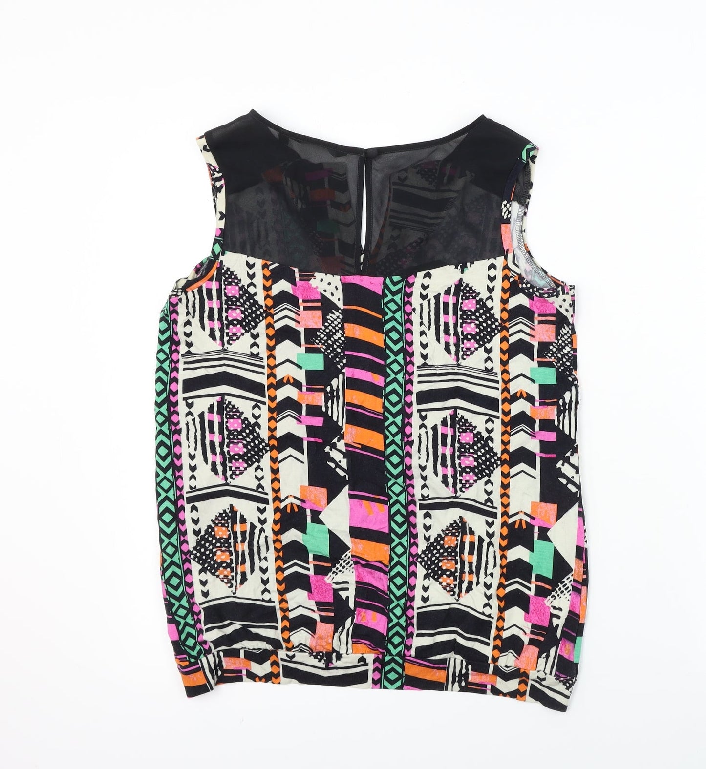 NEXT  Womens Black Geometric  Basic T-Shirt Size 10