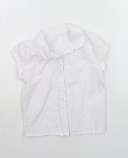 George Girls White   Basic Button-Up Size 4-5 Years