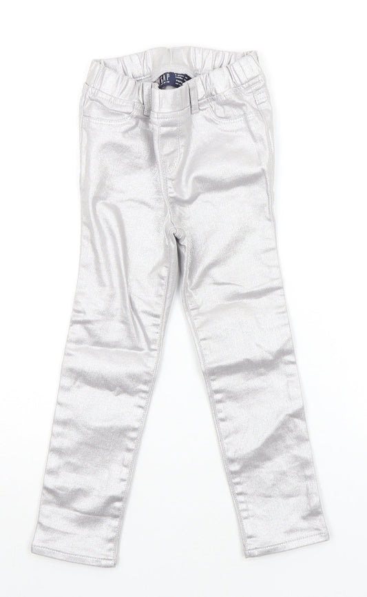 Gap Girls Silver   Chino Trousers Size 5 Years