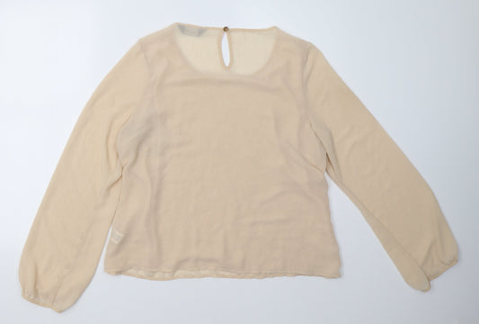 Dorothy Perkins Womens Beige   Basic Blouse Size 16