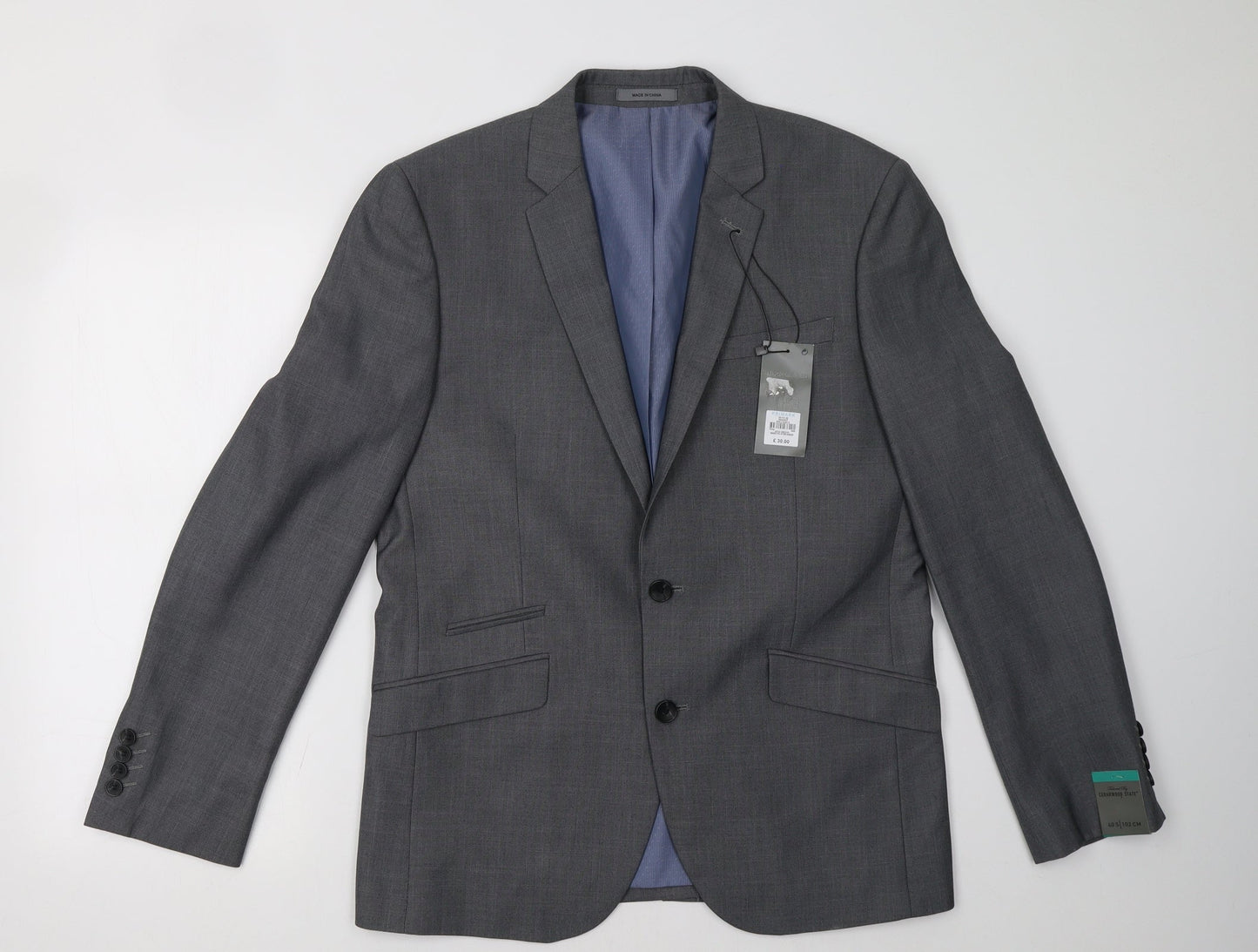Cedar Wood State Mens Grey   Jacket Blazer Size 40