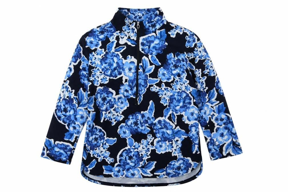 Womens UK L Regular Jones New York Blue Pullover Sweatshirt