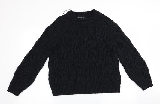 Florence and Fred Womens Black   Pullover Jumper Size 12  - open knit