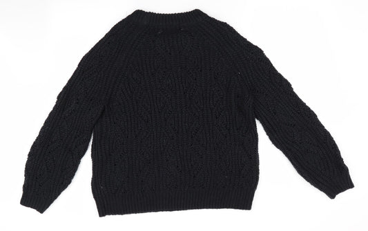 Florence and Fred Womens Black   Pullover Jumper Size 12  - open knit