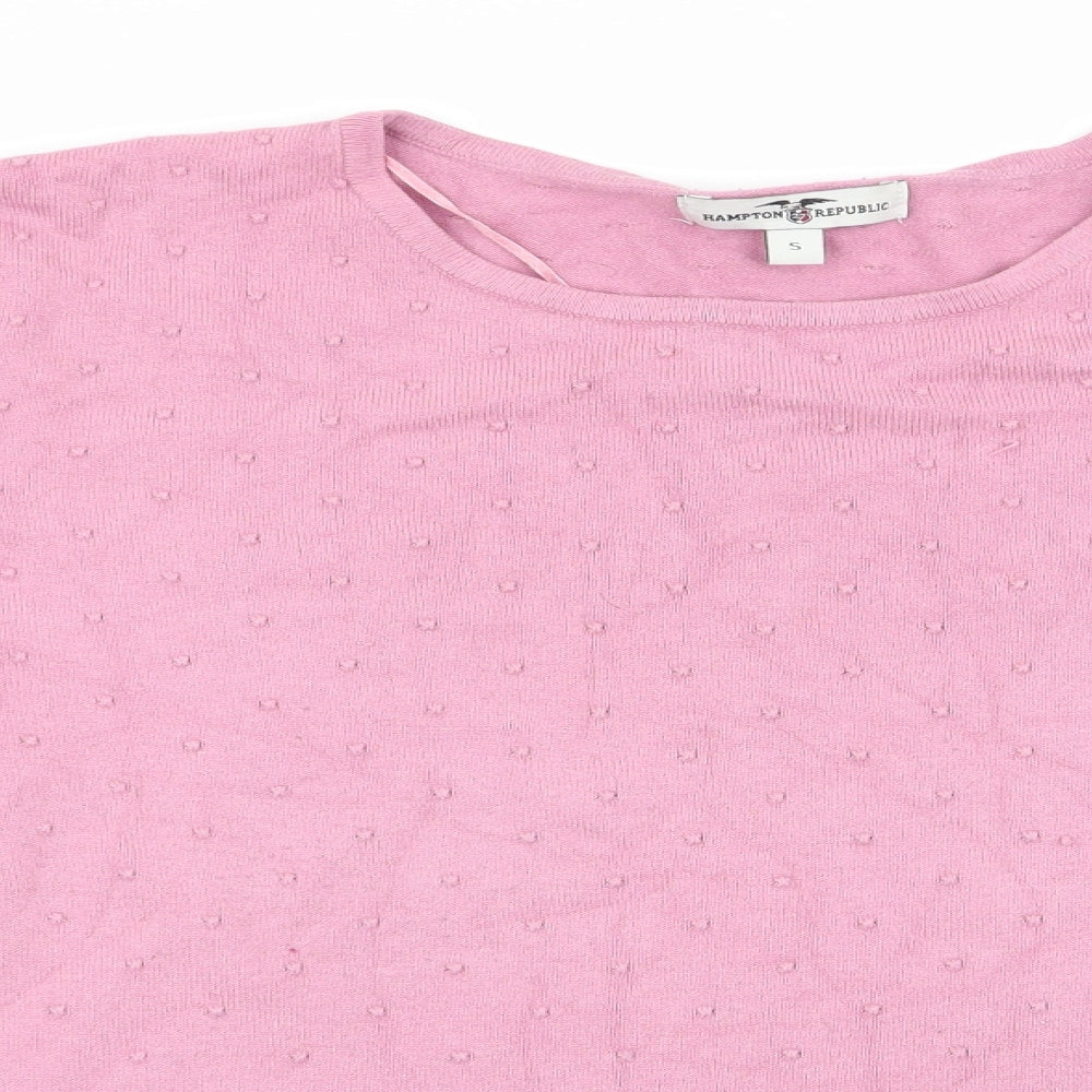 Hampton Republic Womens Pink Polka Dot  Pullover Jumper Size S