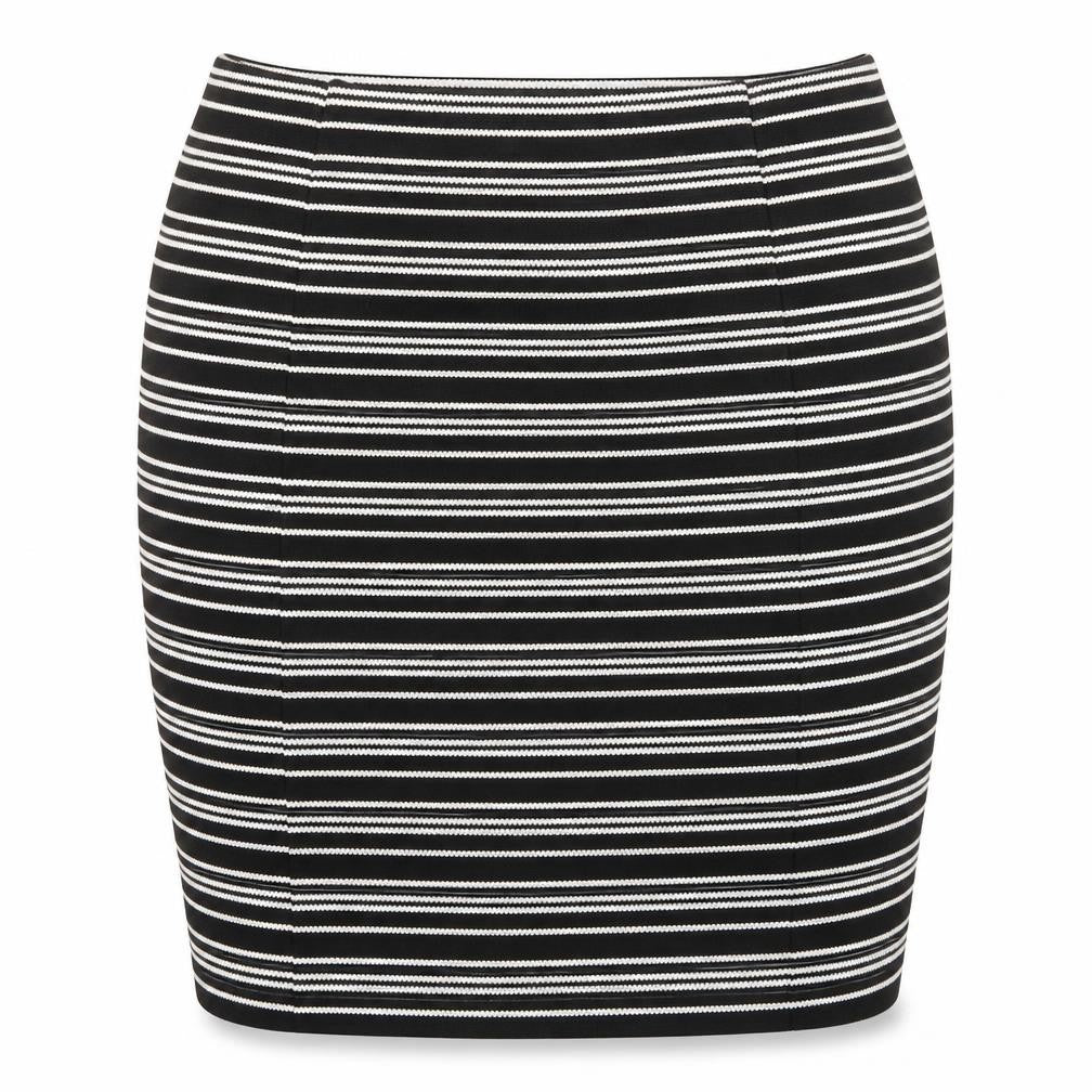Matalan Womens Black Striped  Straight & Pencil Skirt Size 12