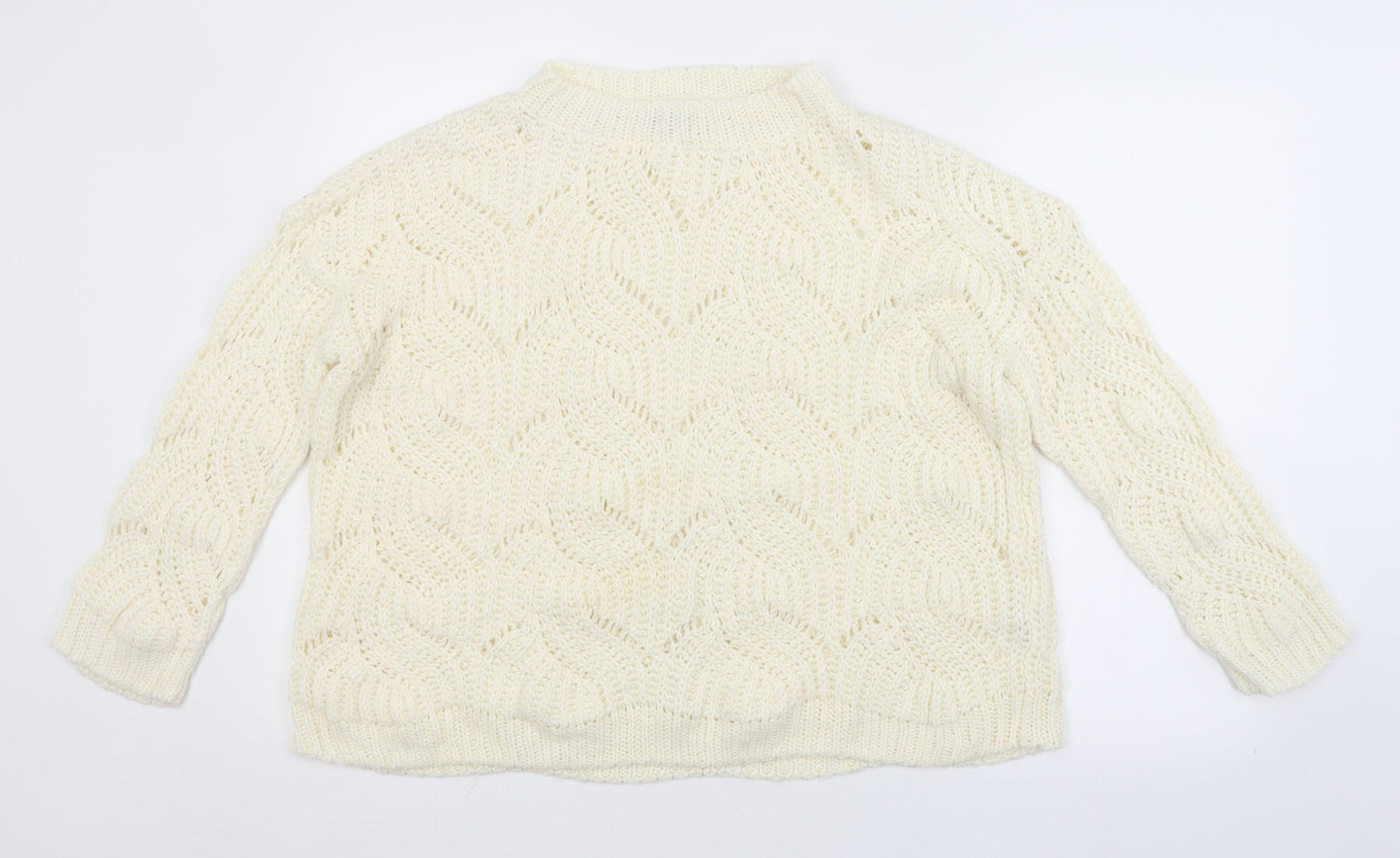 Miss Selfridge Womens White Striped  Pullover Jumper Size 10