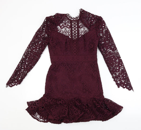 Preworn Womens Purple Floral  Pencil Dress