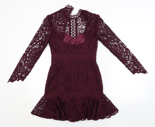 Preworn Womens Purple Floral  Pencil Dress