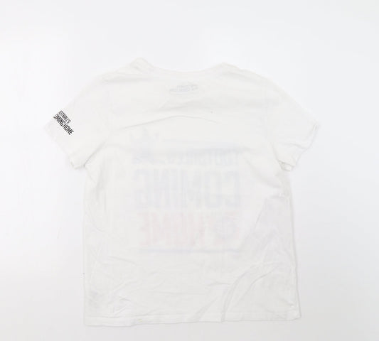 Football's Coming Home Womens White   Basic T-Shirt Size 12  - Football