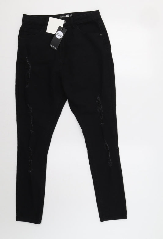 Boohoo Womens Black   Skinny Jeans Size 12 L28 in