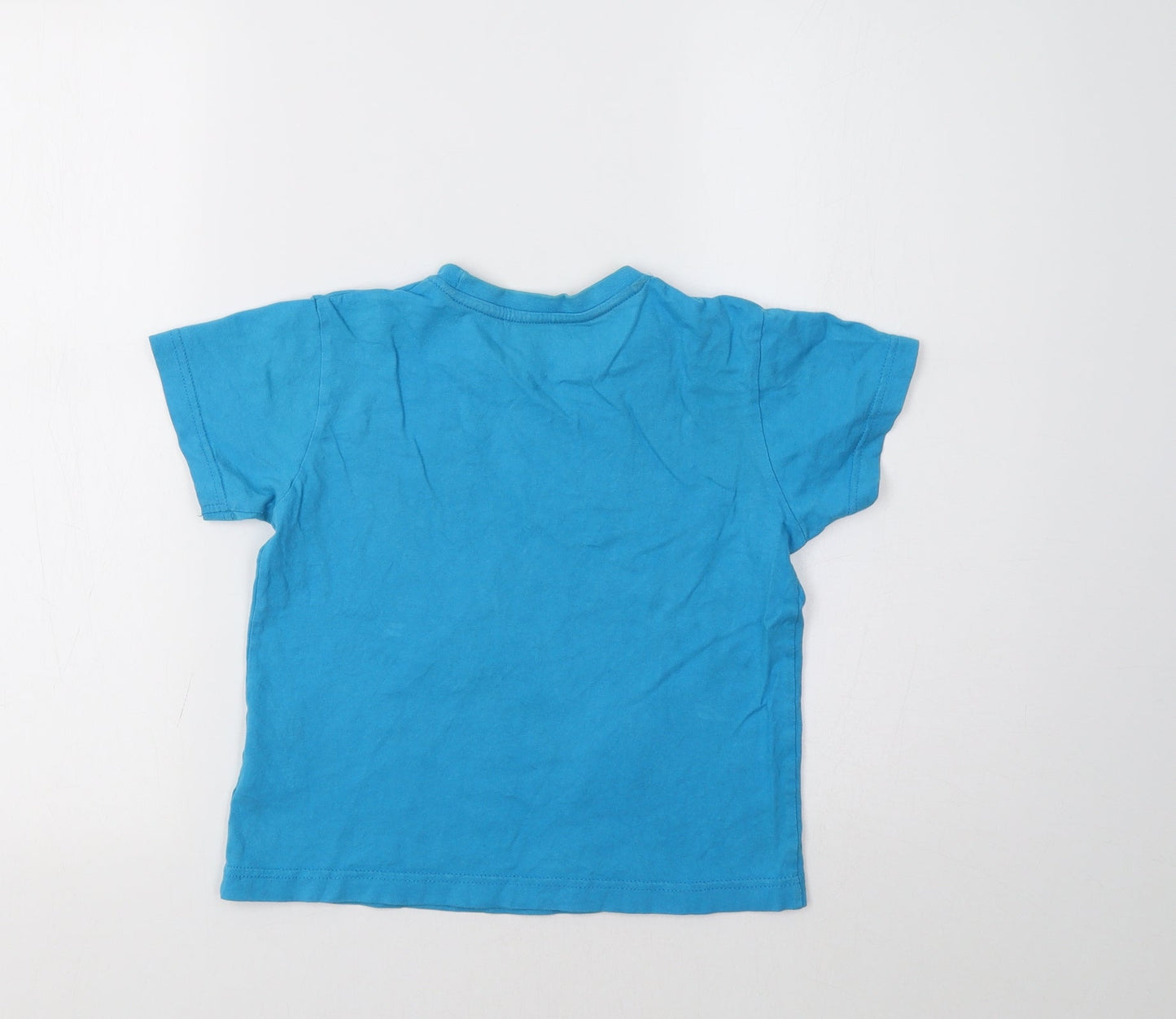 Matalan Girls Blue   Basic T-Shirt Size 6-7 Years  - Monkey