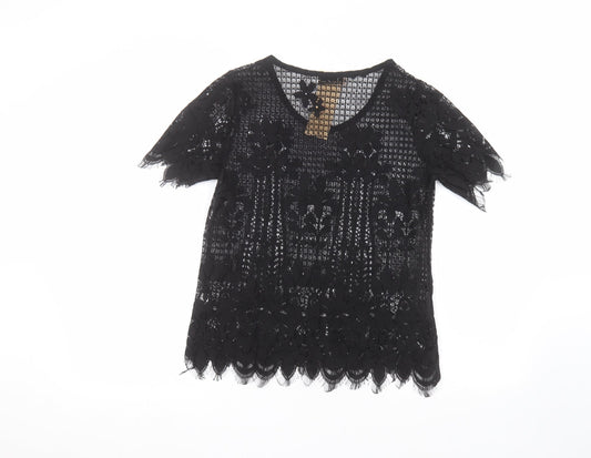 Melya Melody Womens Black   Basic T-Shirt Size M