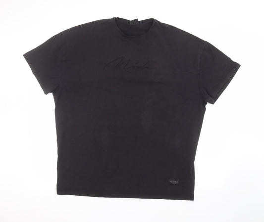 Mode Mens Black    T-Shirt Size L