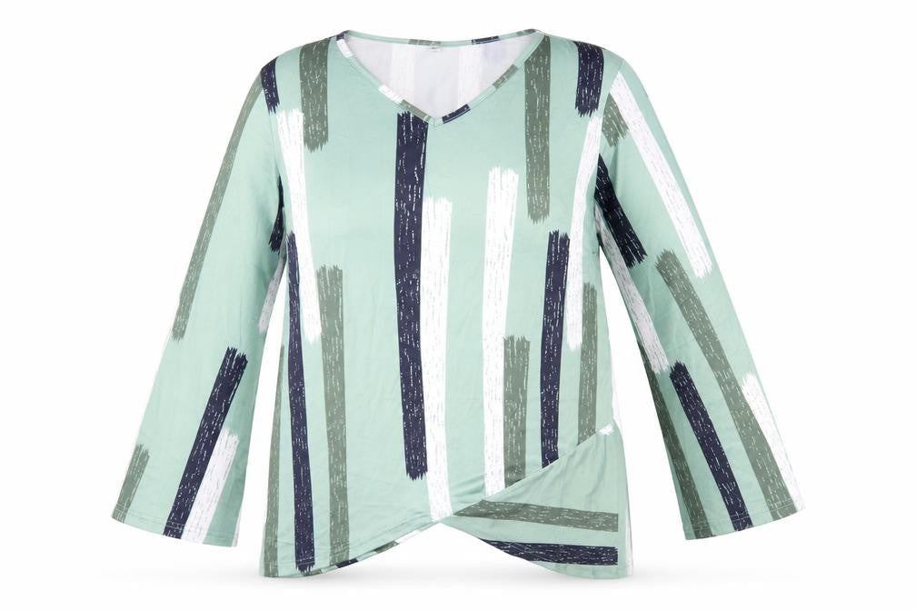 Preworn Womens Green Geometric  Basic Blouse Size M