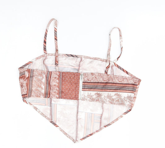 Missguided Womens Brown Fair Isle  Cropped Tank Size 10