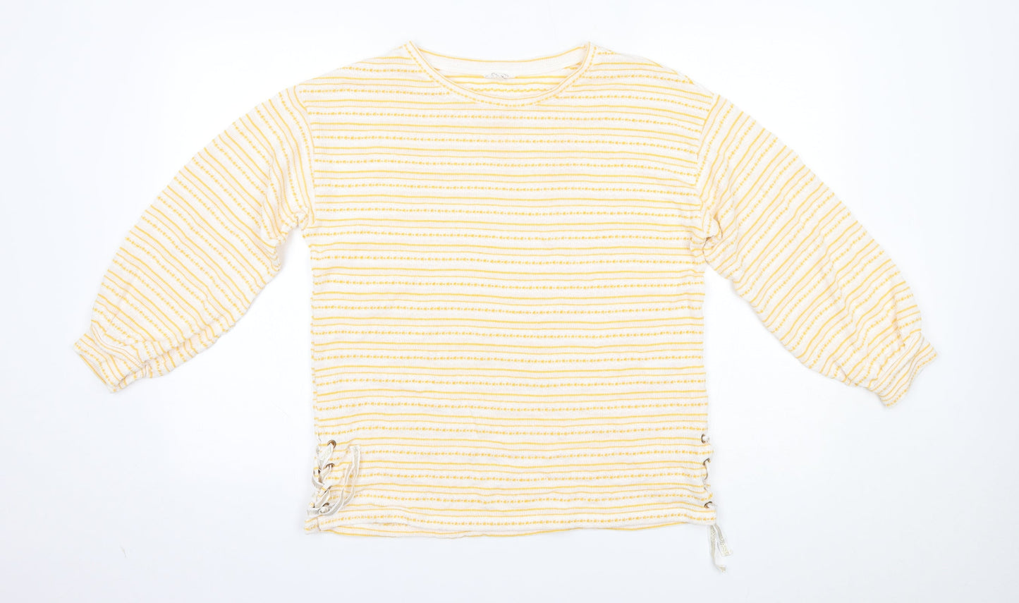 Matalan Womens Yellow Striped  Pullover Jumper Size 12