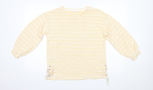 Matalan Womens Yellow Striped  Pullover Jumper Size 12