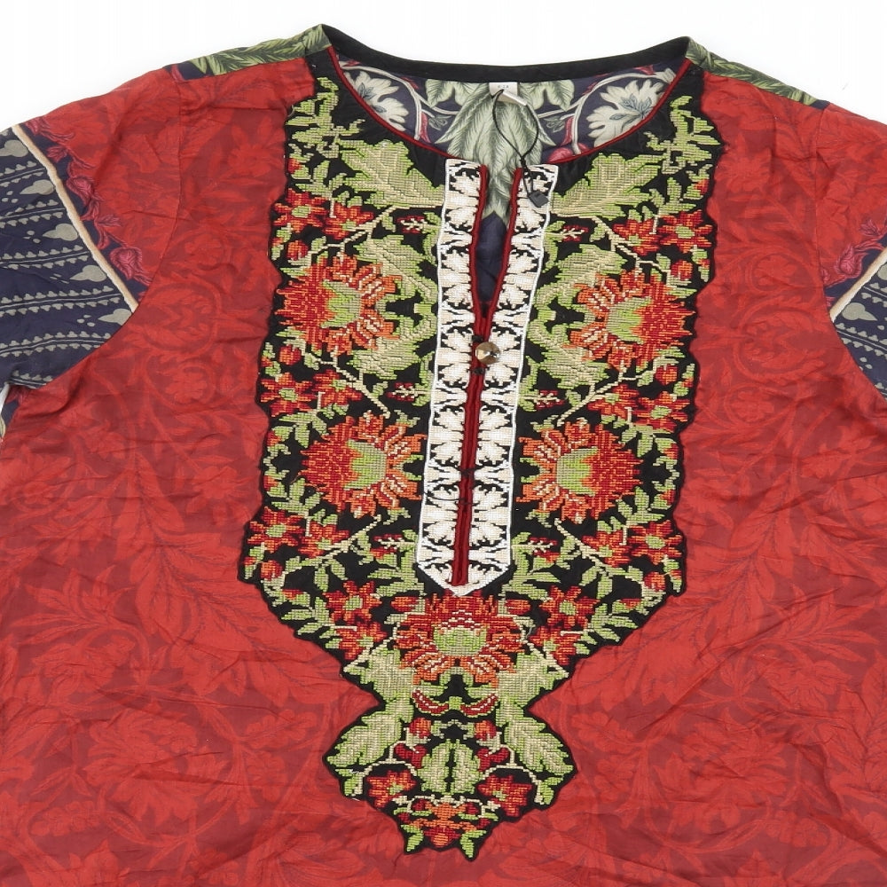 Outfitters Womens Multicoloured Floral  Basic T-Shirt Size S