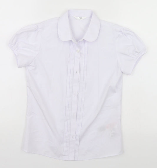 Marks and Spencer Boys Blue   Basic Button-Up Size 10-11 Years