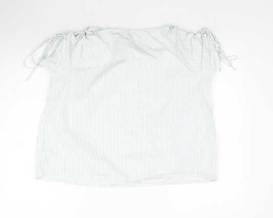 SimplyBe Womens White Striped  Basic Blouse Size 20