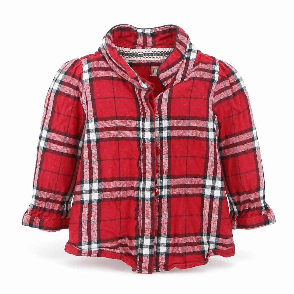 NEXT Girls Red Check  Basic Button-Up Size 3-6 Months