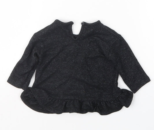 George Girls Black   Basic T-Shirt Size 3-6 Months