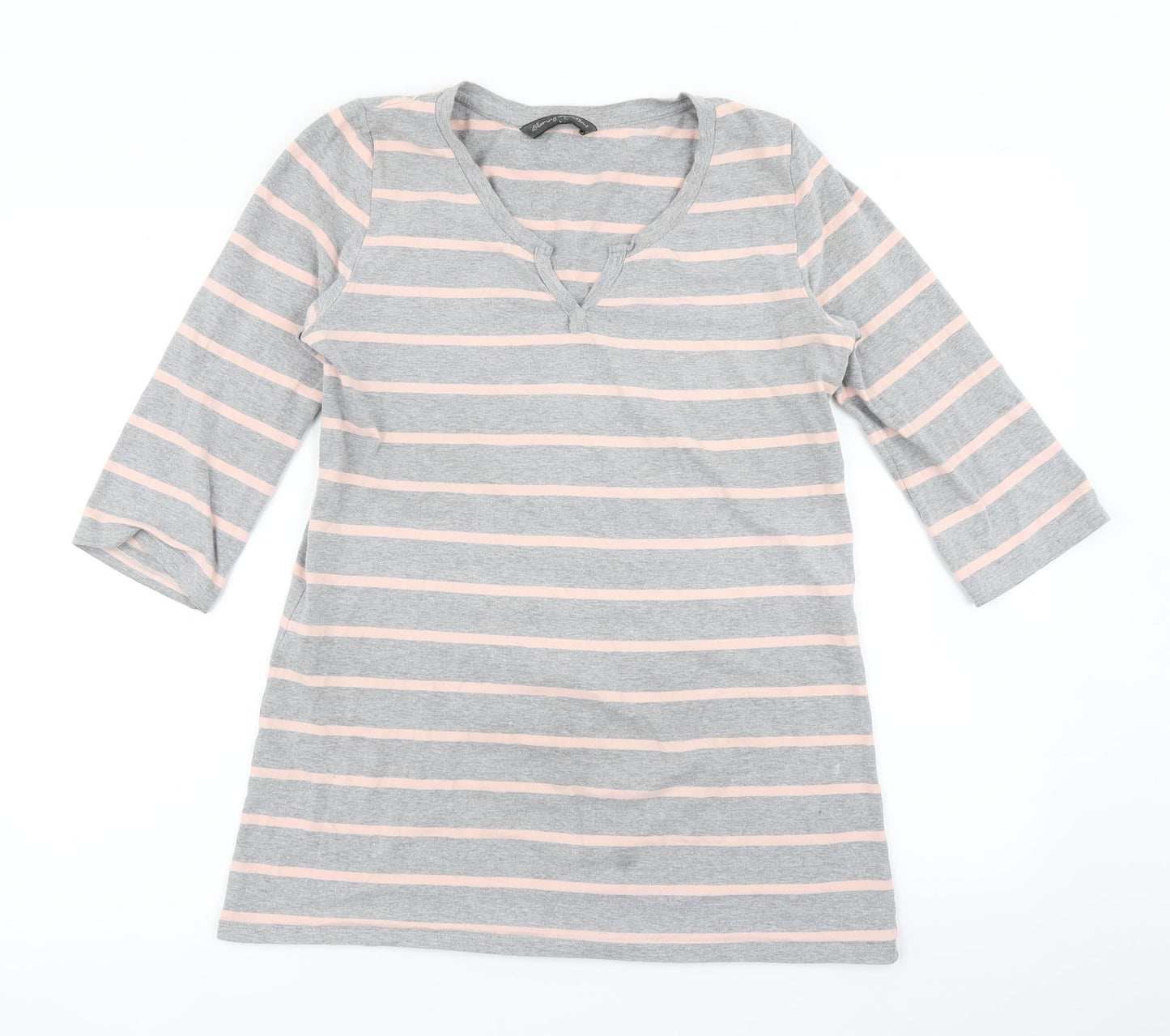 Blooming Marvellous Womens Grey Striped  Basic T-Shirt Size L