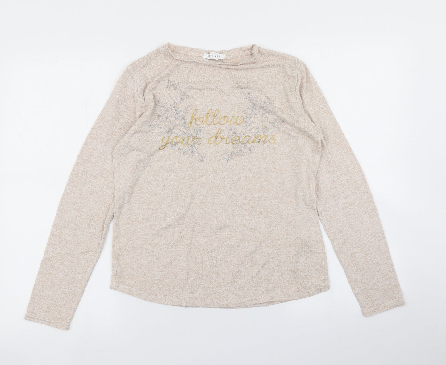 Primark Girls Beige   Basic T-Shirt Size 12-13 Years
